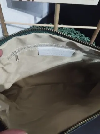 Bolso piel efecto trenzado marrón Genuine leather