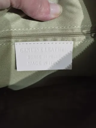 Bolso piel efecto trenzado marrón Genuine leather