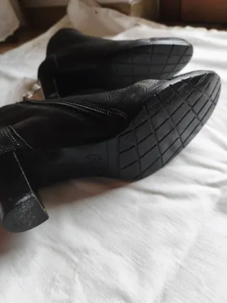 Stivaletti donna pelle nera brillantini