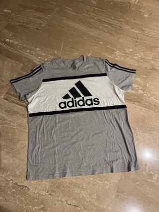 Camiseta Adidas Gris y Blanca Talla 3XL