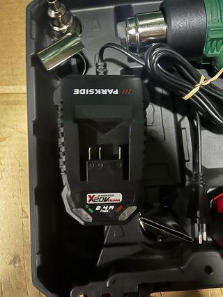 Pistola de calor Parkside 20V completa