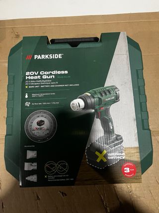 Pistola de calor Parkside 20V completa