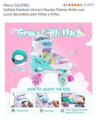 Patines 4 Ruedas Ajustables con Luces