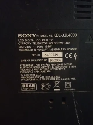 Televisor Sony Bravia Negro