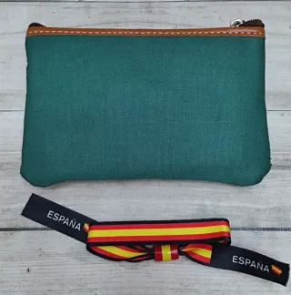 OFERTA! MONEDERO LONA/ PIEL VERDE + REGALO PULSERA