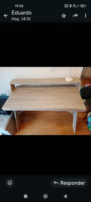 Escritorio moderno madera y metal blanco