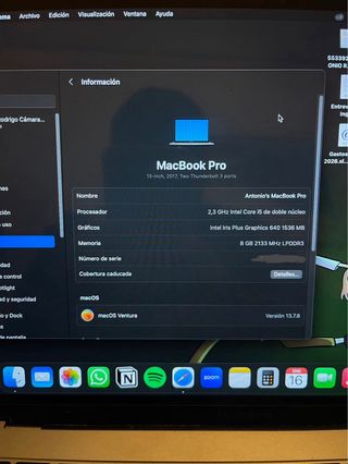 MacBook Pro 2019 13 120GB 8GB RAM
