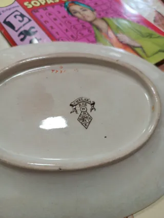 2 Bandejas Ovaladas Cerámica Diseño Floral. Antigu