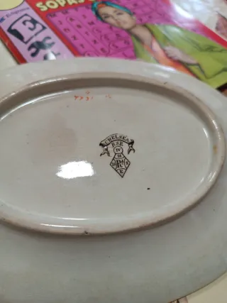 2 Bandejas Ovaladas Cerámica Diseño Floral. Antigu