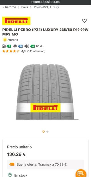Neumáticos Pirelli 235/50/19 99W