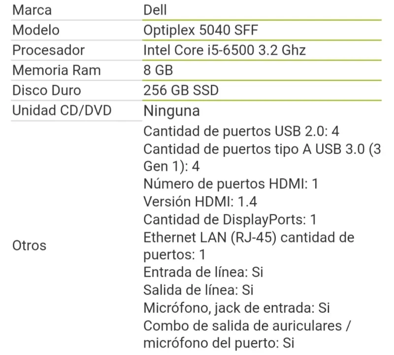 Dell Optiplex 5040 Escritorio afbeelding 4