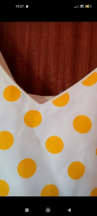 Traje Flamenca Lunares Amarillo Blanco Talla Única