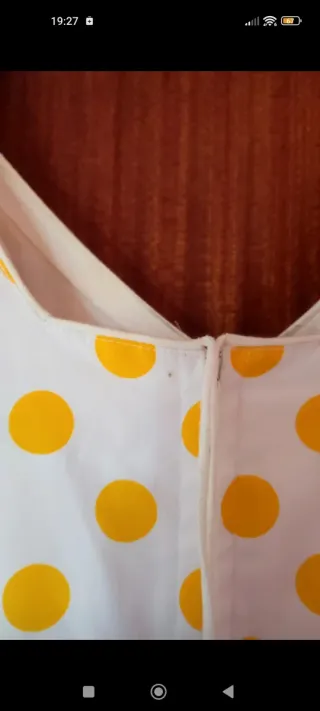 Traje Flamenca Lunares Amarillo Blanco Talla Única