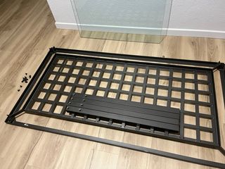 Mesa de centro cristal y acero