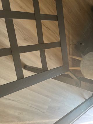 Mesa de centro cristal y acero