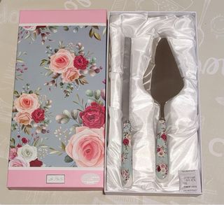 Set coltello e spatola torta floreale
