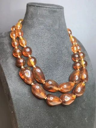 Conjunto Collar y Pendientes Ámbar Resin