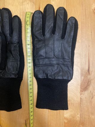 Guantes polipiel negros hombre