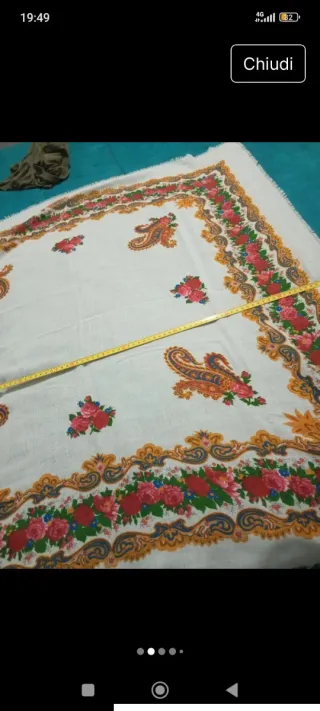 Foulard vintage anni '70 floreale