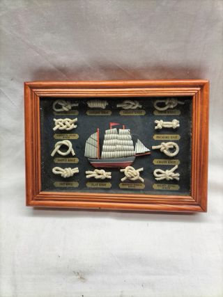 Quadro diorama Náutico com réplica de caravela