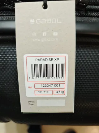 Maleta grande Gabol negra ABS