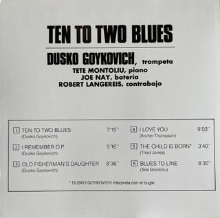 CD - DUSKO GOYKOVICH – TEN TO TWO BLUES - USADO
