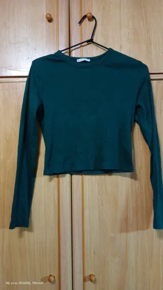 Dos tops manga larga uno verde y otro morado