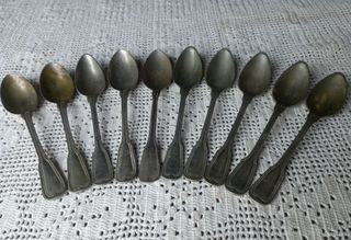 LOTE 10 CUCHARILLAS ANTIGUAS PLATERIA MENESES