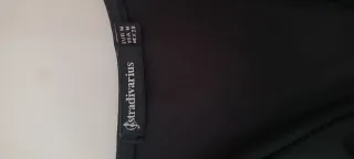 Stradivarius Top Negro Ruched Manga Larga