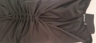 Stradivarius Top Negro Ruched Manga Larga