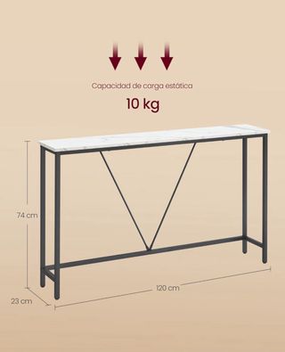 Tavolo consolle in metallo e marmo