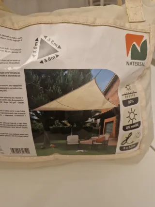 KIT Toldo Vela Triangular  Naterial 3.6x3.6x3.6m