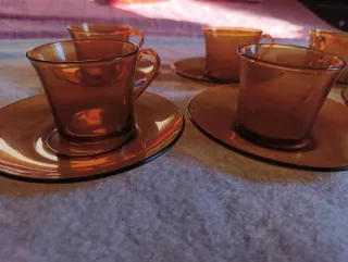 Juego 6 tazas café Duralex ámbar