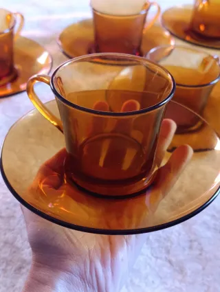 Juego 6 tazas café Duralex ámbar