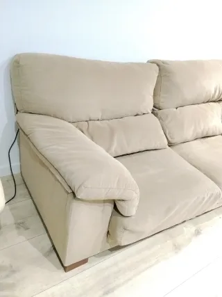 Sofá 3+2 plazas beige tela 200x90x90 160x90x90