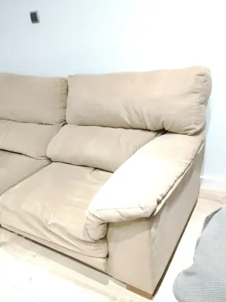 Sofá 3+2 plazas beige tela 200x90x90 160x90x90