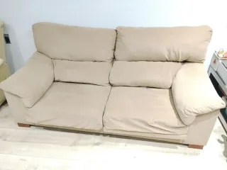 Sofá 3+2 plazas beige tela 200x90x90 160x90x90