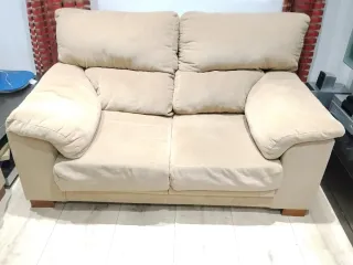 Sofá 3+2 plazas beige tela 200x90x90 160x90x90