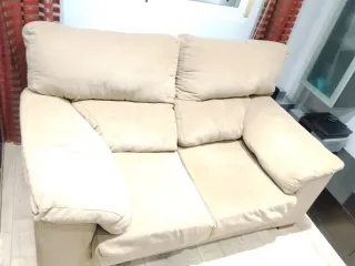 Sofá 3+2 plazas beige tela 200x90x90 160x90x90