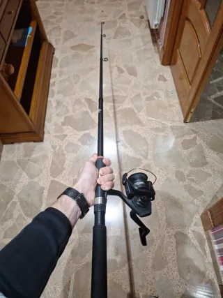 Caña de pescar y carrete