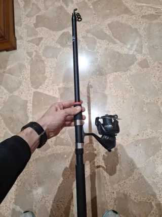 Caña de pescar y carrete