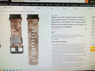 Pulsera Garmin Fenix Negra y Verde