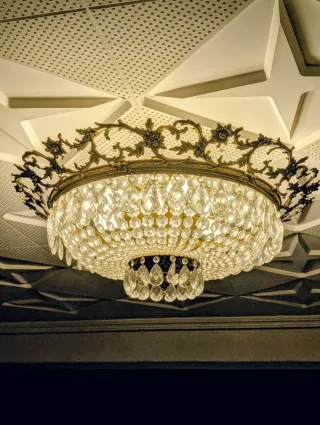 Lámpara de Bronce y Cristal de Roca