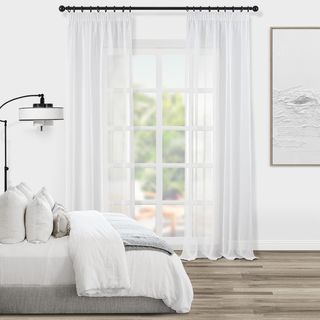 Topfinel Cortinas Rústicas Translúcidas Blancas