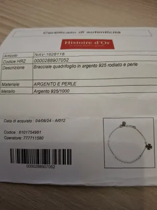 Bracciale Histoire d'Or perle e quadrifoglio