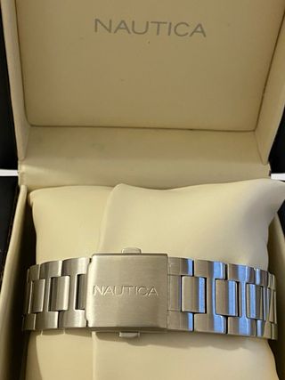 Orologio Nautica Uomo Cronografo Argento Bianco