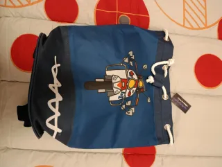 Mochila "callate la boca"  Color azul.