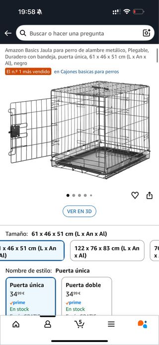 Jaula Perro  61x46x51cm Negra