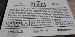 Juego de cartas Plata.