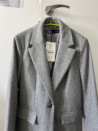 Blazer Zara Gris Lana Talla S nuevo